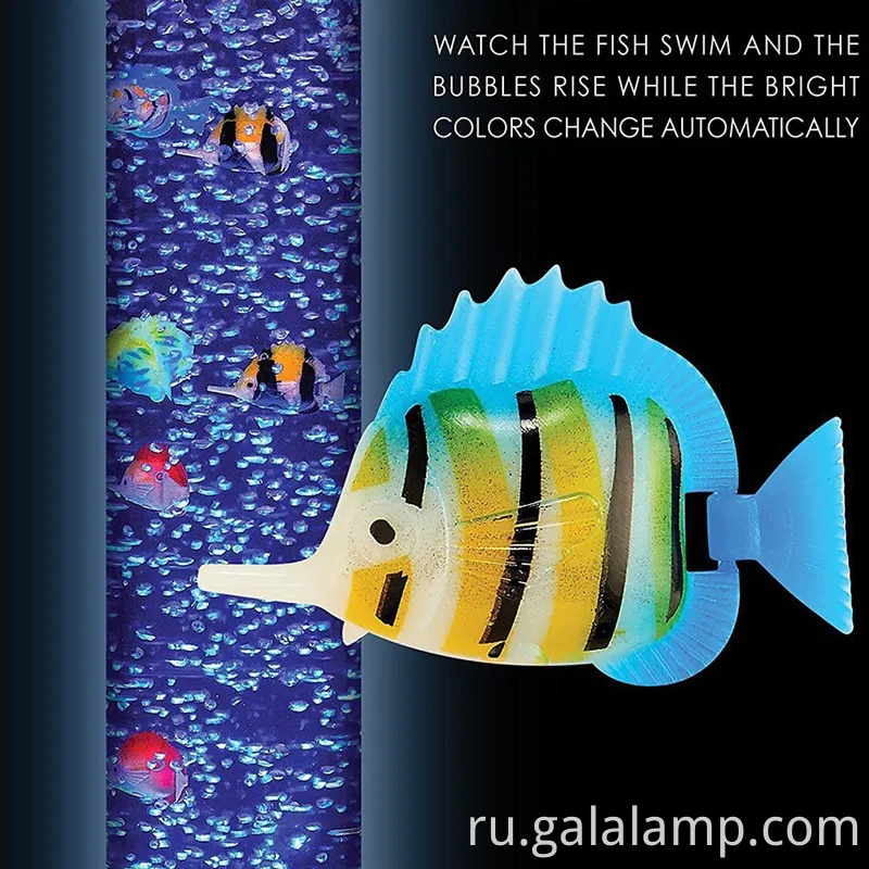 Живой фэнтезийный пузырьный аквариум с красочной рыбой и световыми эффектами